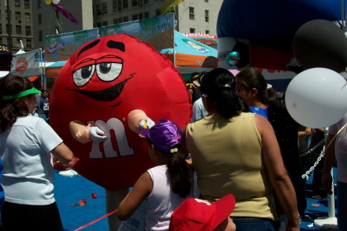 Inflatable Costumes m & m's costume in action